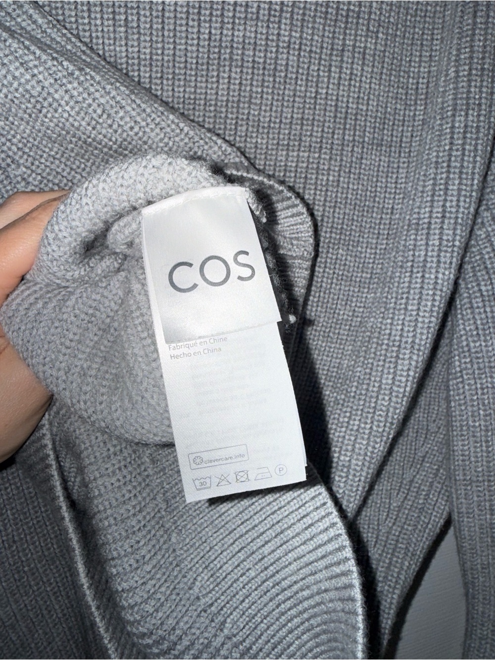 COS Light Gray Ribbed Half-Zip Sweater - Picture 8 of 9